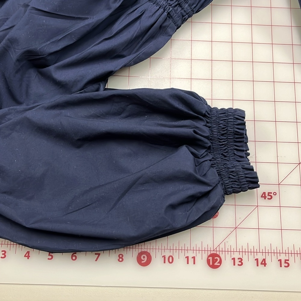 GAP Peasant Boho Party 100% Cotton Ruffle Tier Smock Waist/Puff SLV Navy Mini XS - Picture 11 of 16